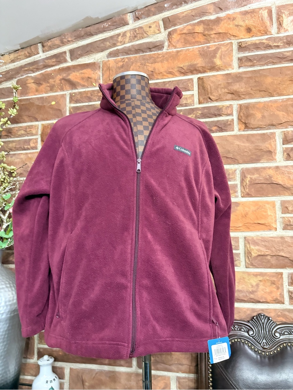 Columbia Men's Burgundy Full-Zip Fleece Jacket